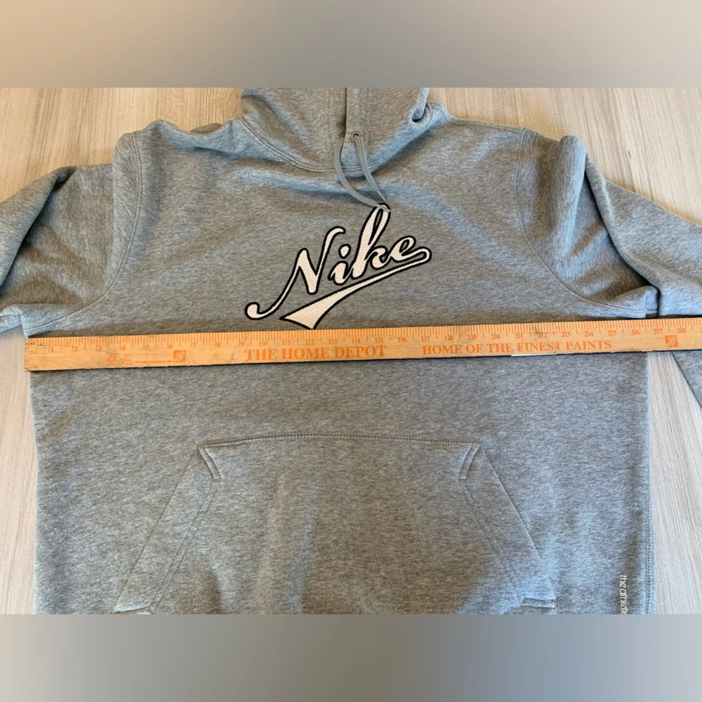 Vintage Orange Label The Athletic Dept Nike Hoodie Grey Cursive Mens XL‎